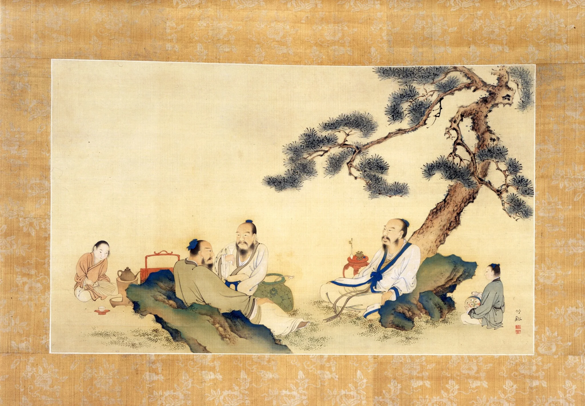 Scholars Enjoying Tea, detail