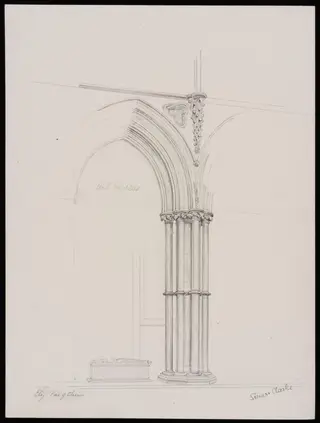 Pier of Choir, Ely Cathedral, by Somers Clarke, 1891
