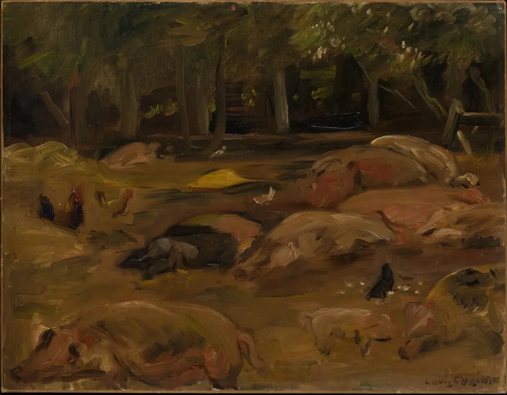 The Piggery, by Lovis Corinth, oil, 1912