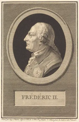 Frederick II, by Augustin de Saint-Aubin, ink, 1803