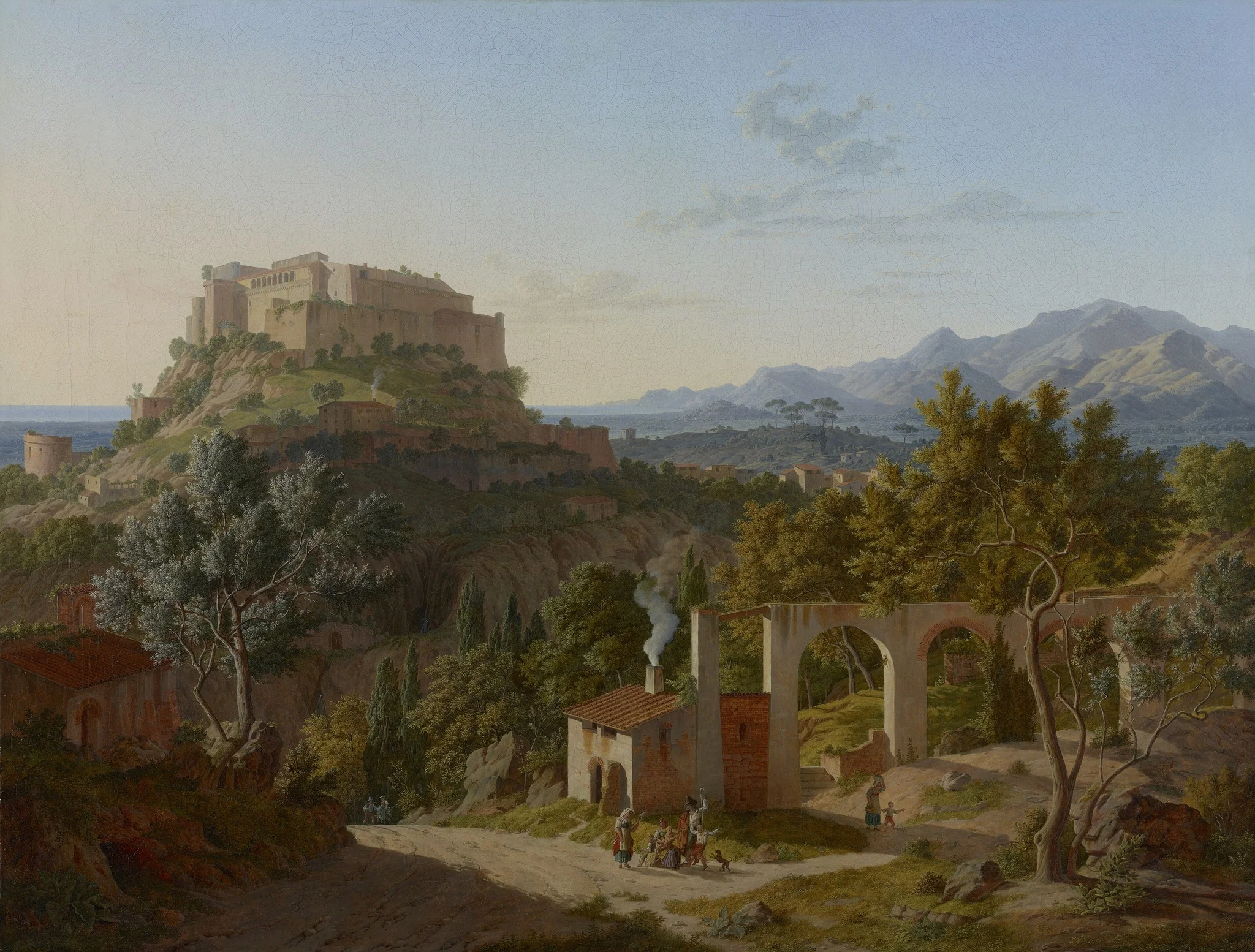 Landscape with the Castle of Massa di Carrara, detail