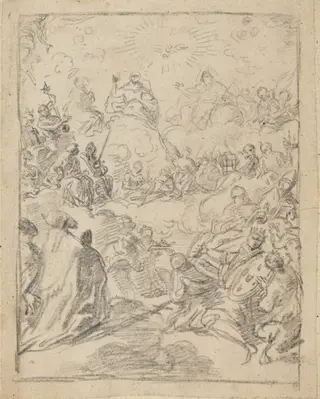 The Triumph of the Trinity (The Gloria), by Francesco Solimena, chalk, 1702