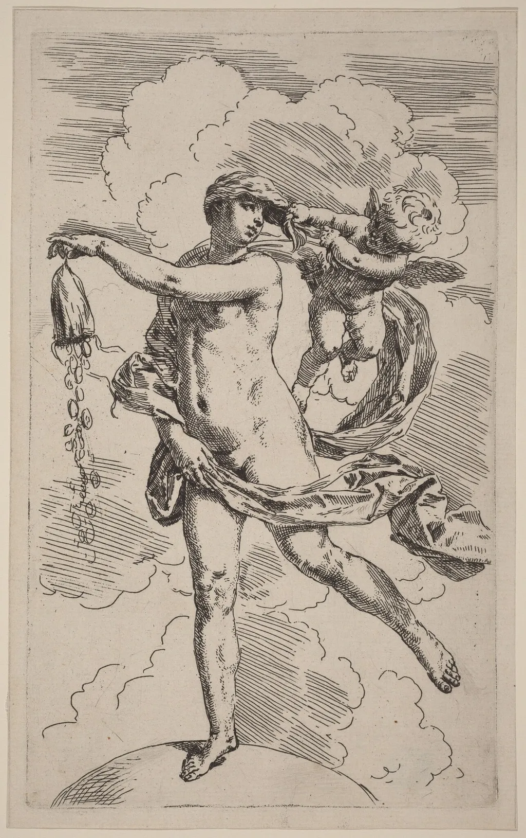 Fortune, by Simone Cantarini, ink, 1630