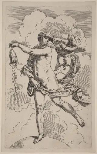Fortune, by Simone Cantarini, ink, 1630