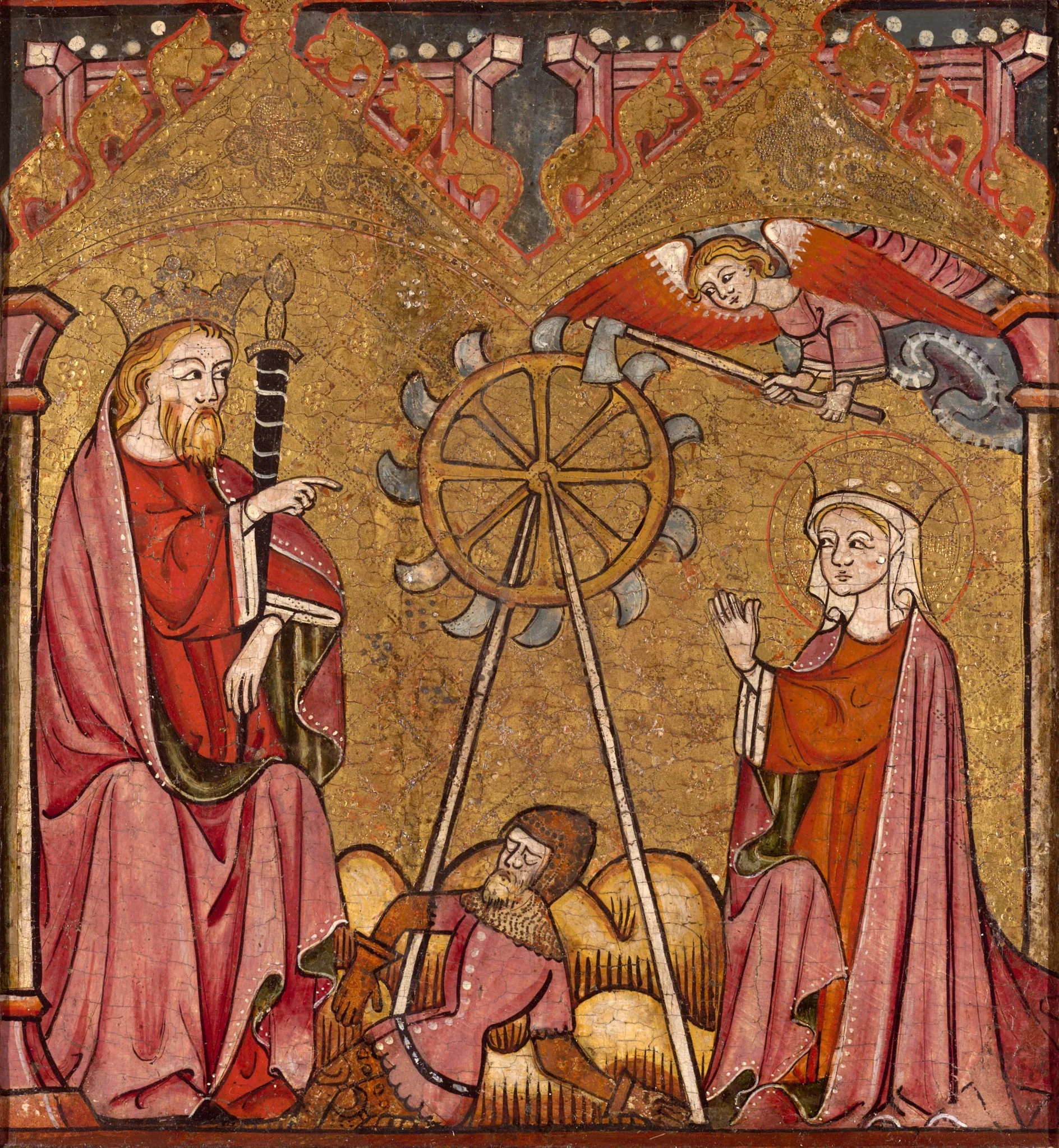 Saint Catherine Delivered from the Wheel, detail