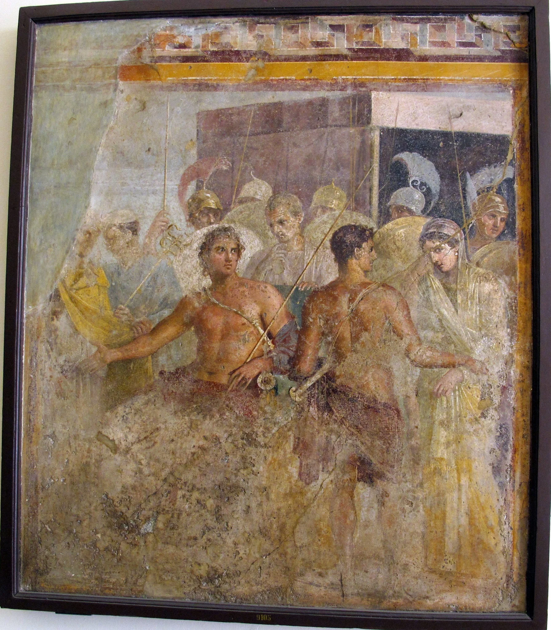 Achille costretto a cedere briseide a ad Agamennone, detail