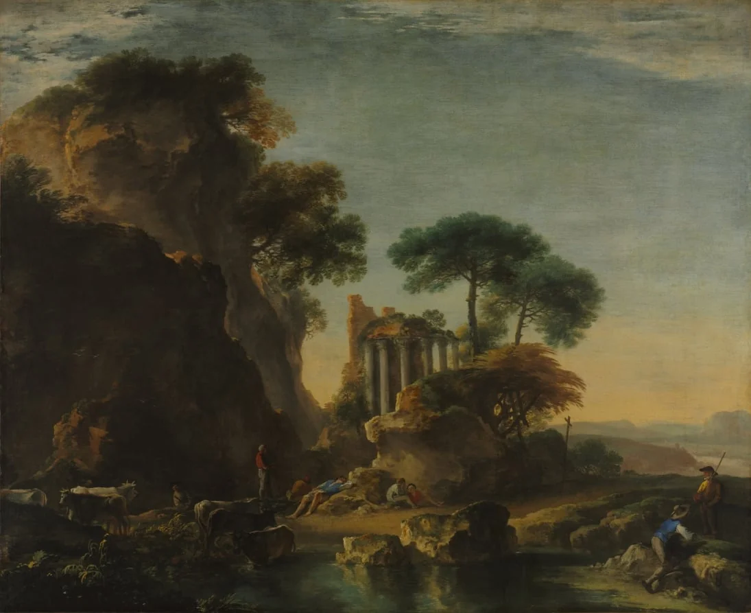 Ruins in a Rocky Landscape, detail