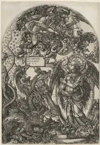 The Woman Clothed with the Sun, by Jean Duvet, ink, 1551