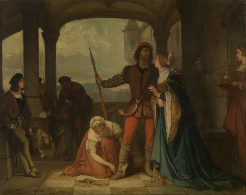 The Young François I of France Goes out Hunting, by Edouard Hamman, oil, 1863