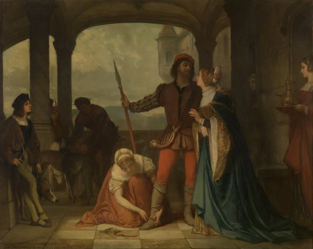 The Young François I of France Goes out Hunting, by Edouard Hamman, oil, 1863