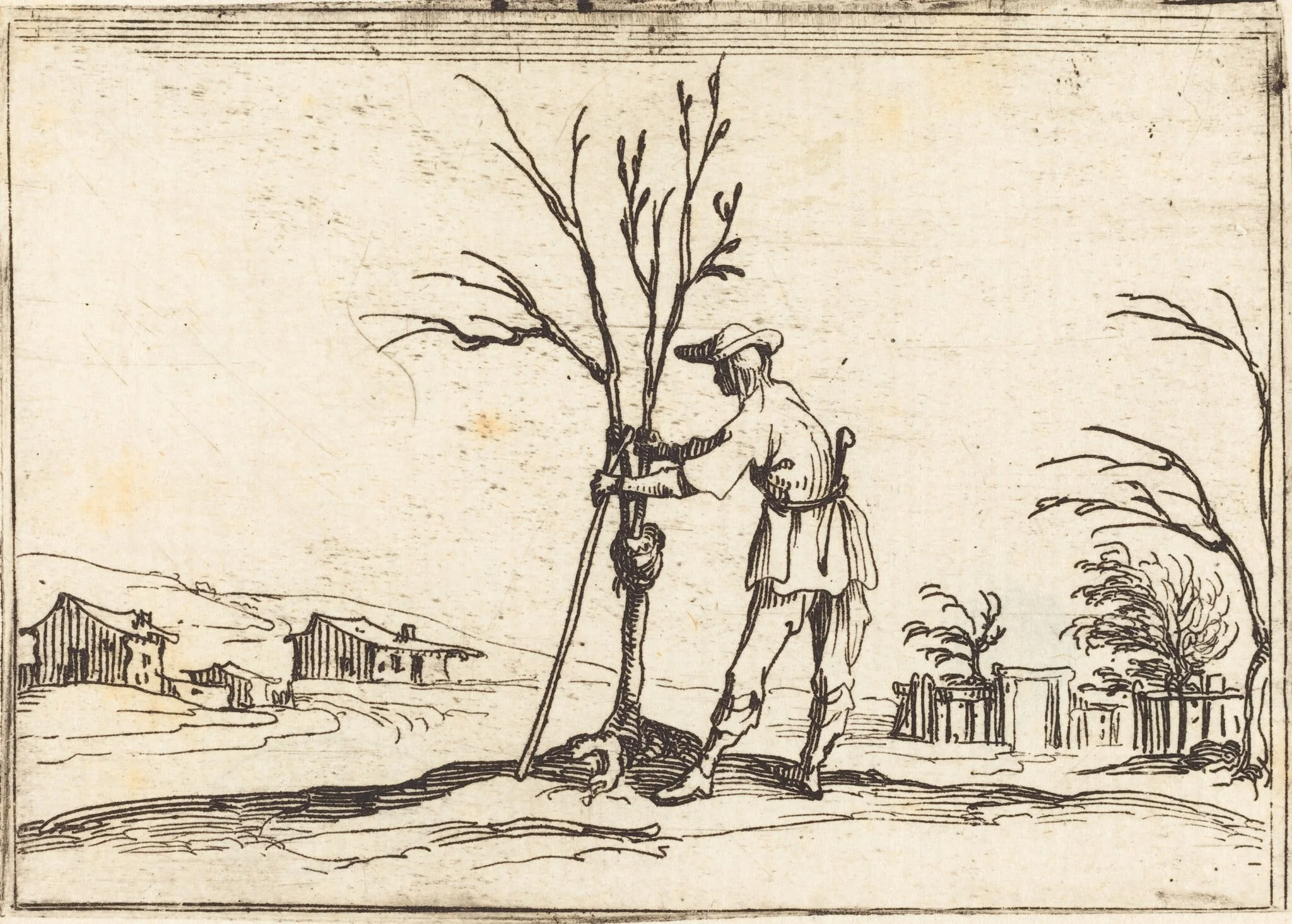 Gardener Pruning a Tree, detail