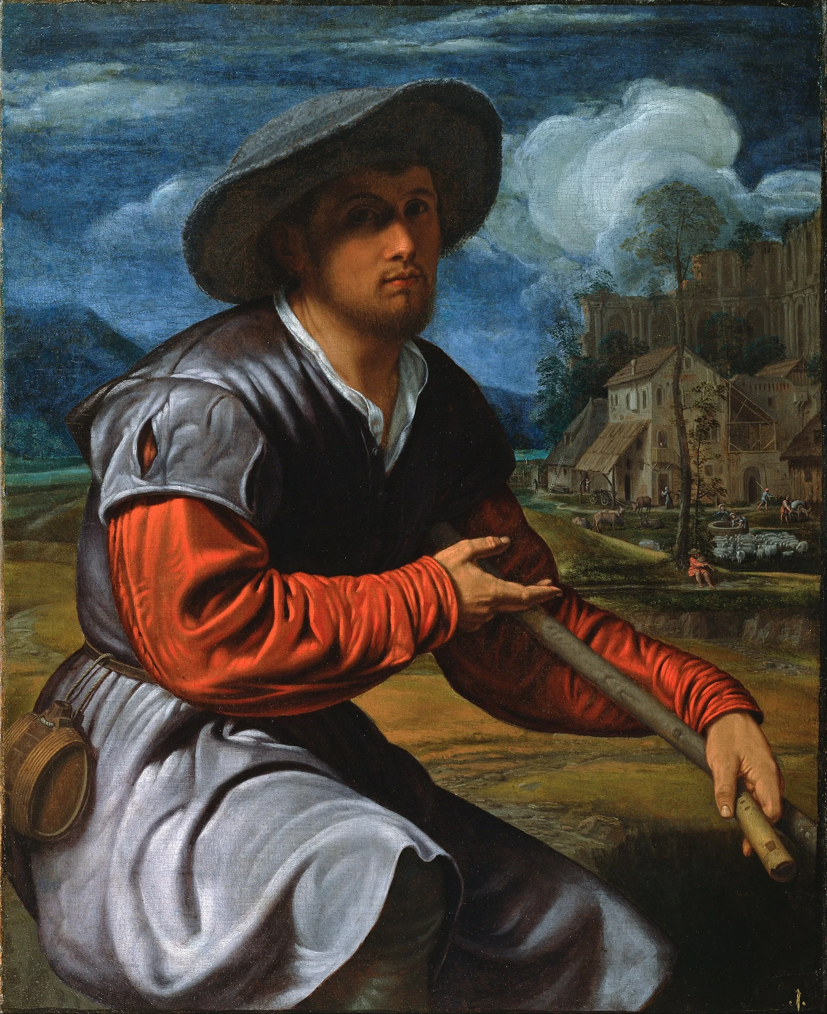 Shepherd with a Flute, detail