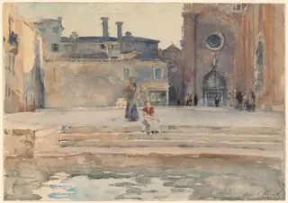 Campo dei Frari, Venice, by John Singer Sargent, graphite, 1880