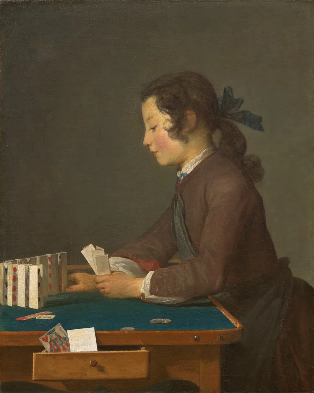The House of Cards, by Jean Siméon Chardin, oil, 1737