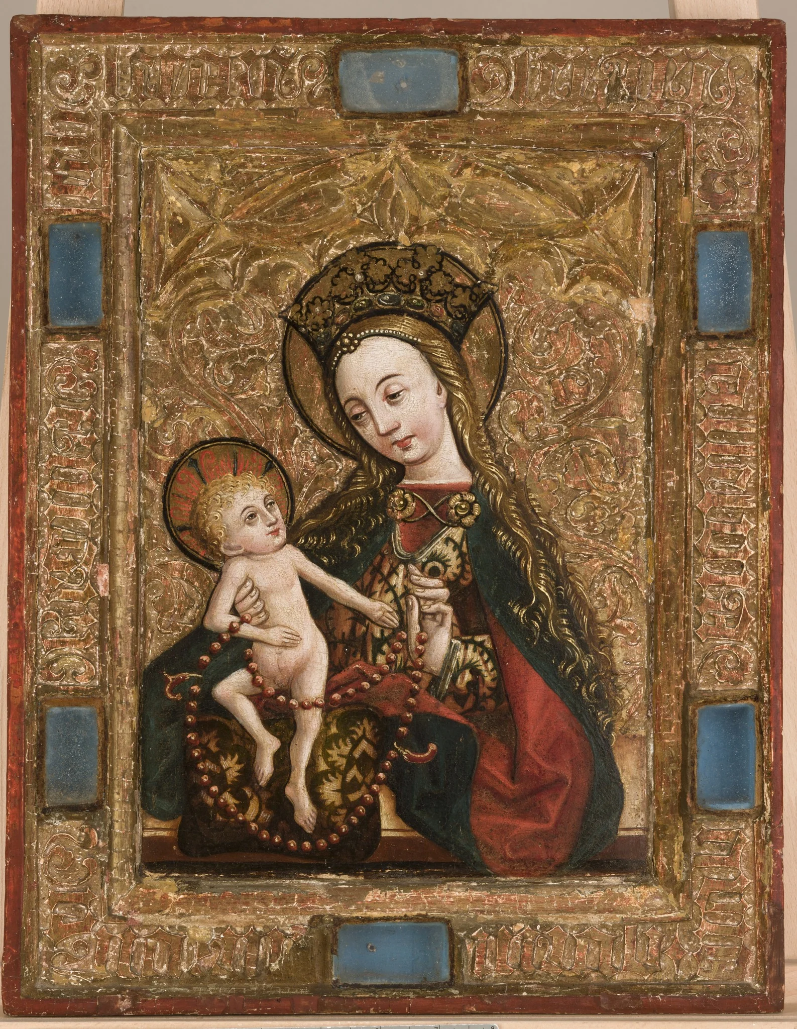 Madonna and Child in a Reliquary Frame, detail