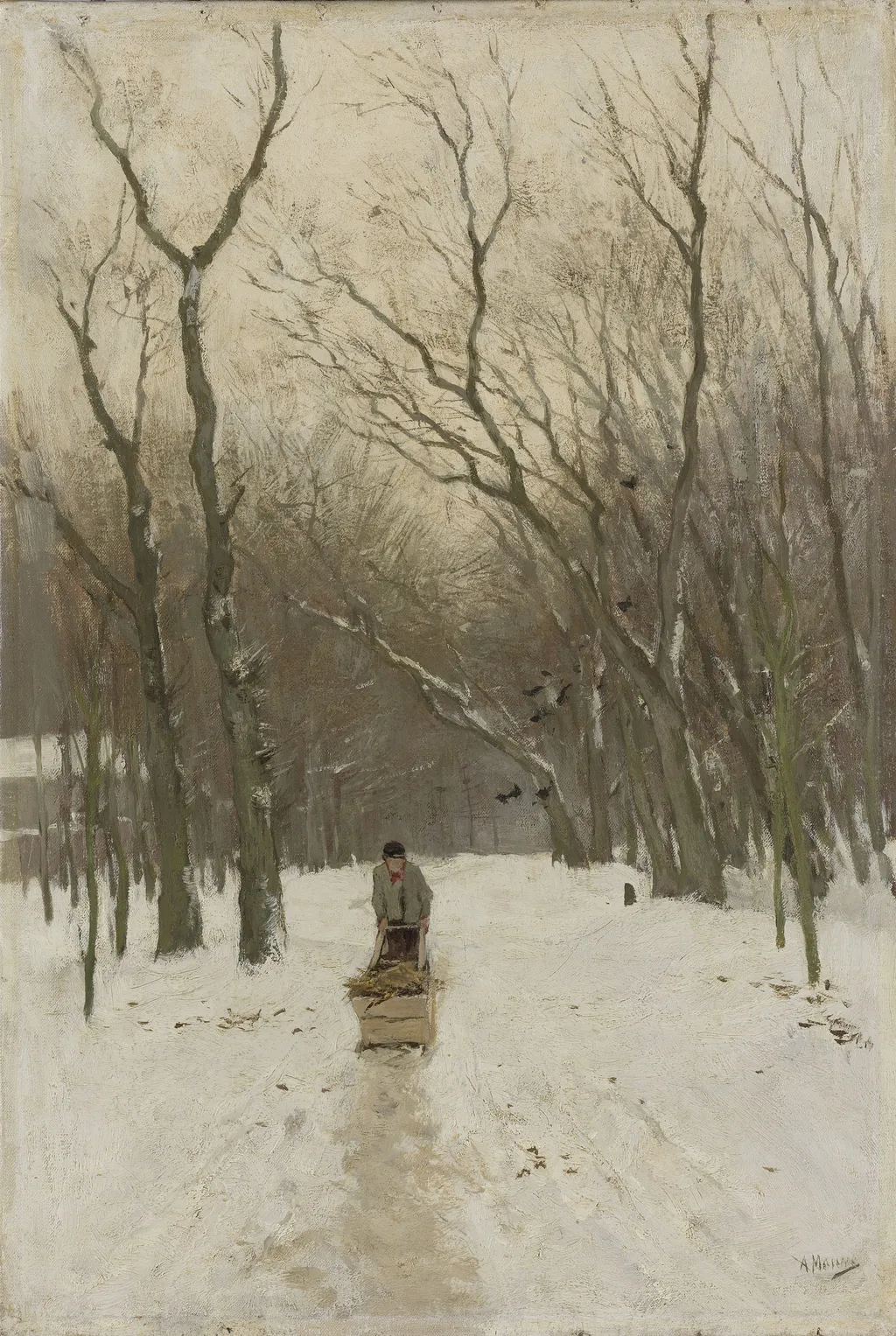 Winter in the Scheveningse bosjes., by Anton Mauve, oil