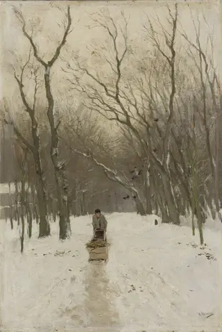 Winter in the Scheveningse bosjes., by Anton Mauve, oil