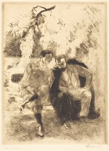 Confidences, by Paul-Albert Besnard, ink, 1900