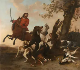 The Bear Hunt, by Paulus Potter, oil, 1649