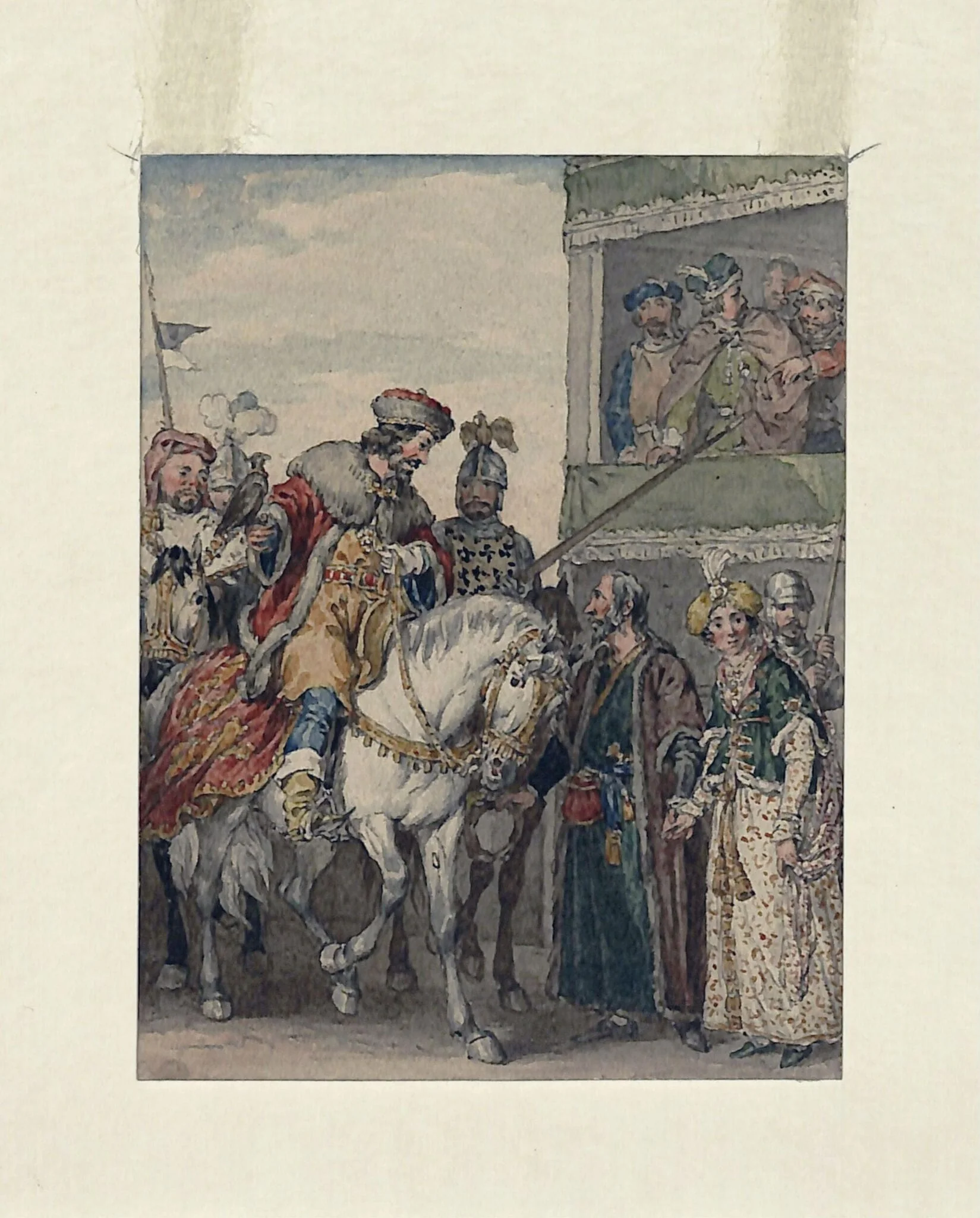Prince John and Isaac the Jew at the Passage of Arms at Ashby, in the county of Leicester., detail