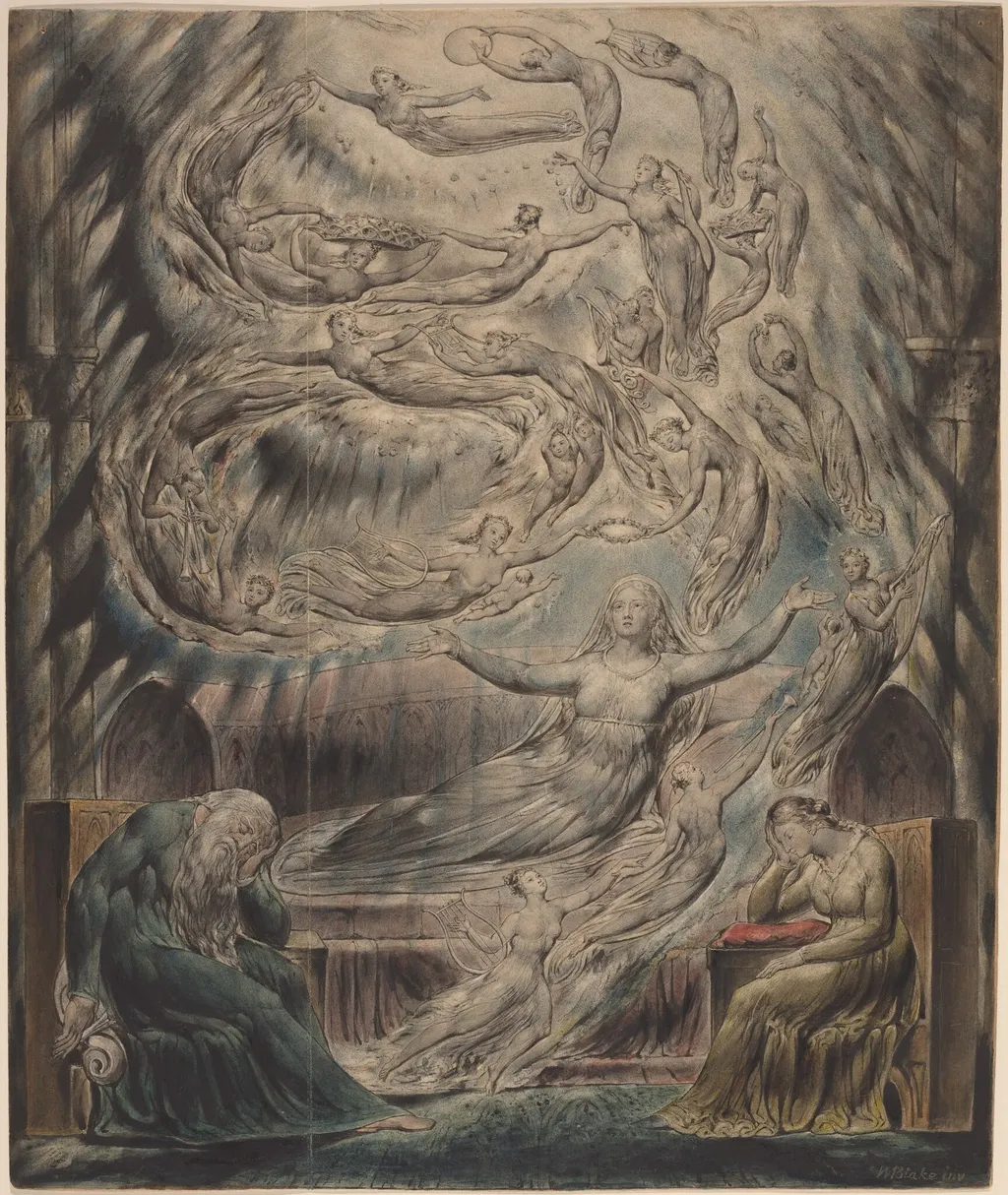 Queen Katherine's Dream, by William Blake, ink, 1825