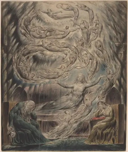 Queen Katherine's Dream, by William Blake, ink, 1825