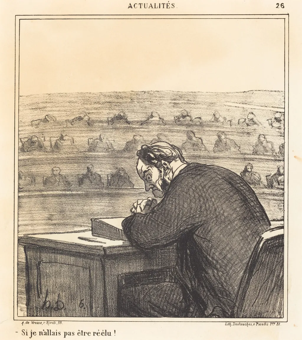 Si je n'allais pas être réélu!, by Honoré Daumier, ink, 1869