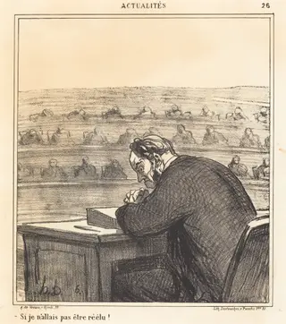 Si je n'allais pas être réélu!, by Honoré Daumier, ink, 1869