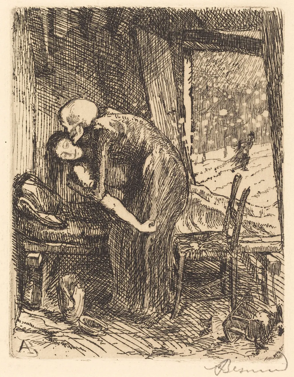 Charitable, by Albert Besnard, ink, 1900