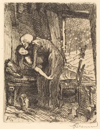 Charitable, by Albert Besnard, ink, 1900