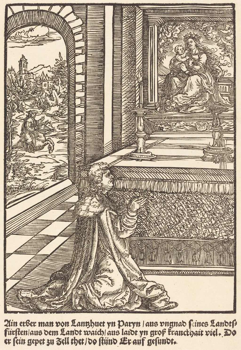 Ain erber man von Lanshuet ..., by Master of the Miracles of Mariazell, ink, 1503