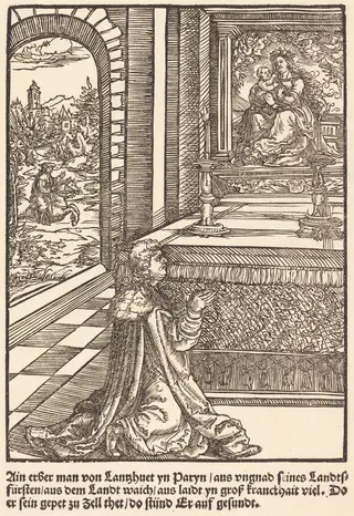 Ain erber man von Lanshuet ..., by Master of the Miracles of Mariazell, ink, 1503