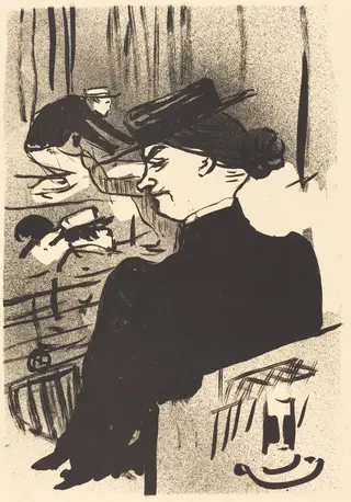 A Spectator (Une spectatrice), by Henri de Toulouse-Lautrec, ink, 1893