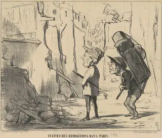 Un effet des démolitions dans Paris, by Honoré Daumier, ink, 1852