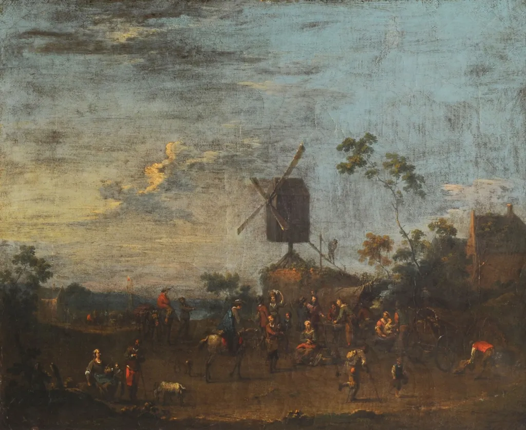 Peasant Fair, by Mathys Schoevaerdts, oil, 1694