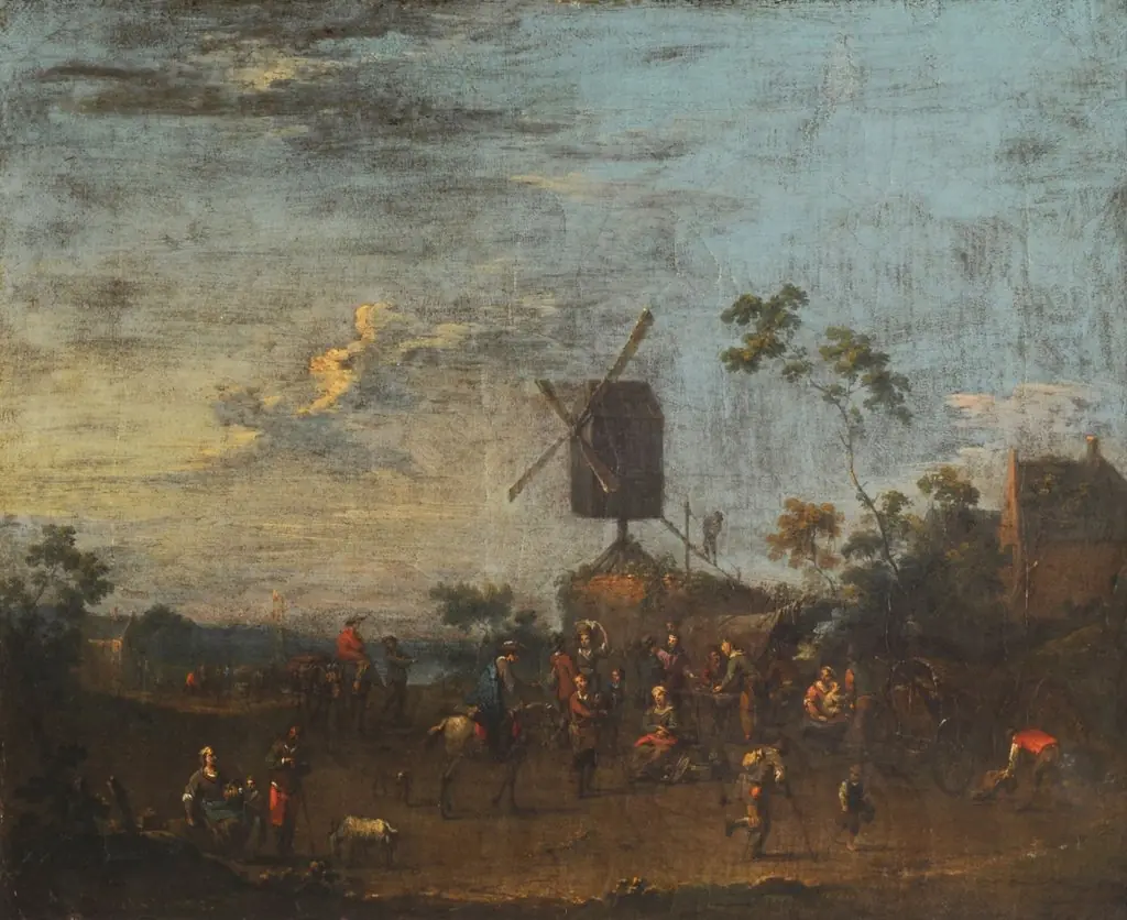 Peasant Fair, by Mathys Schoevaerdts, oil, 1694