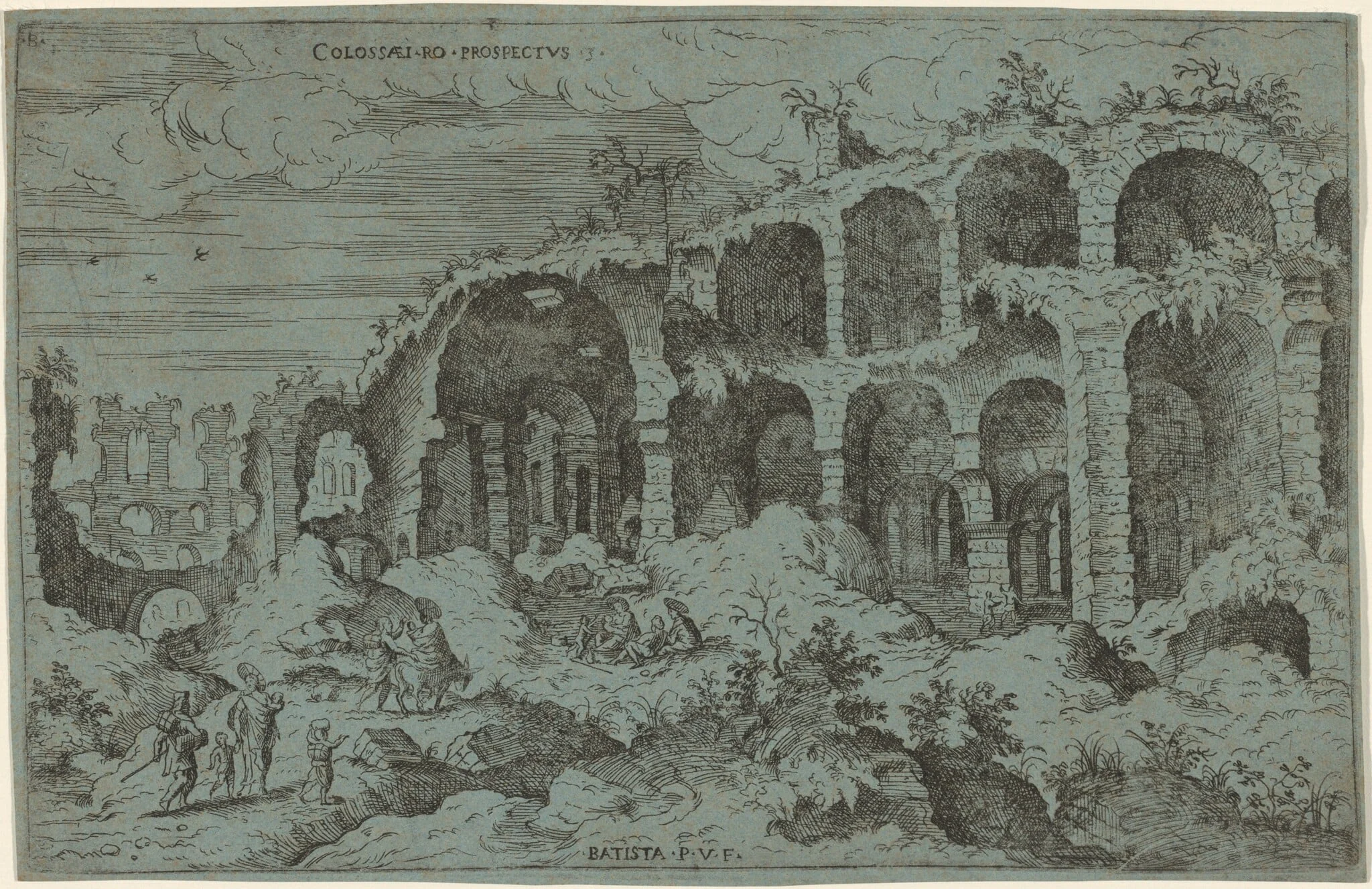 Colossaei. Ro. Prospectus. 3 (Third View of the Colosseum in Rome), detail