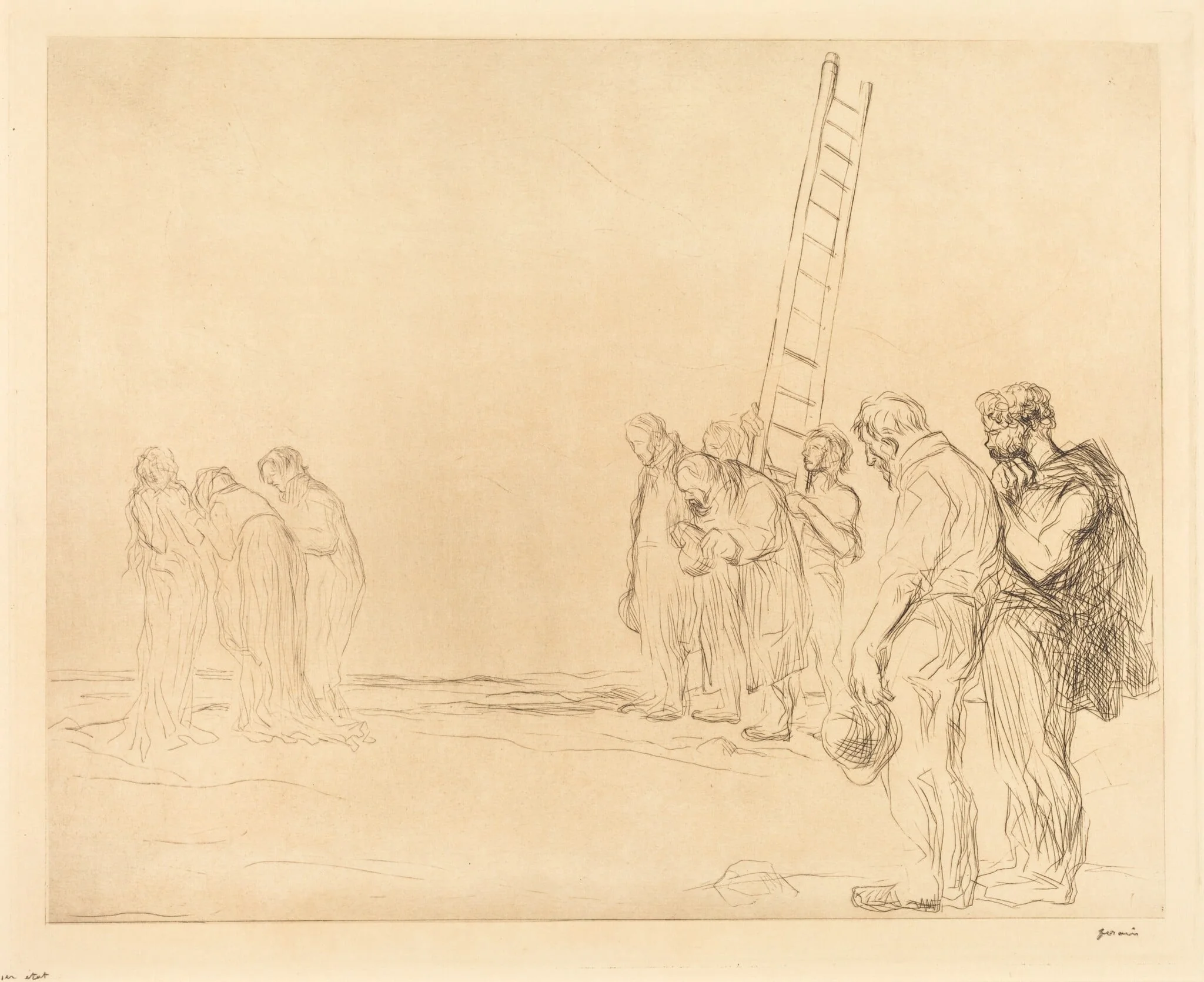 Le calvaire (2e planche) (Calvary) (second plate), detail