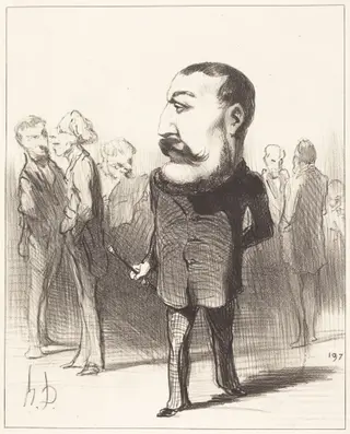 Pierre-Napoléon Bonaparte, by Honoré Daumier, ink, 1849