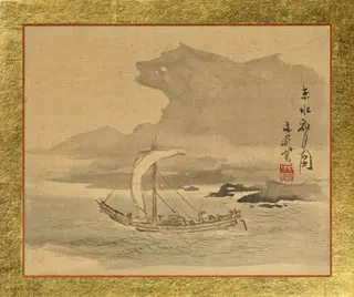 Picture of Kyoto Seascape under the Night Moon, by Tani Bunchō, unspecified, 1815