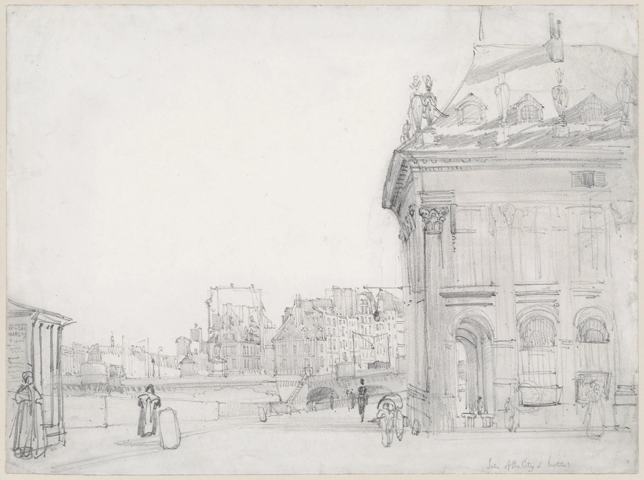 Ile de la Cité from the Institut, Paris, detail