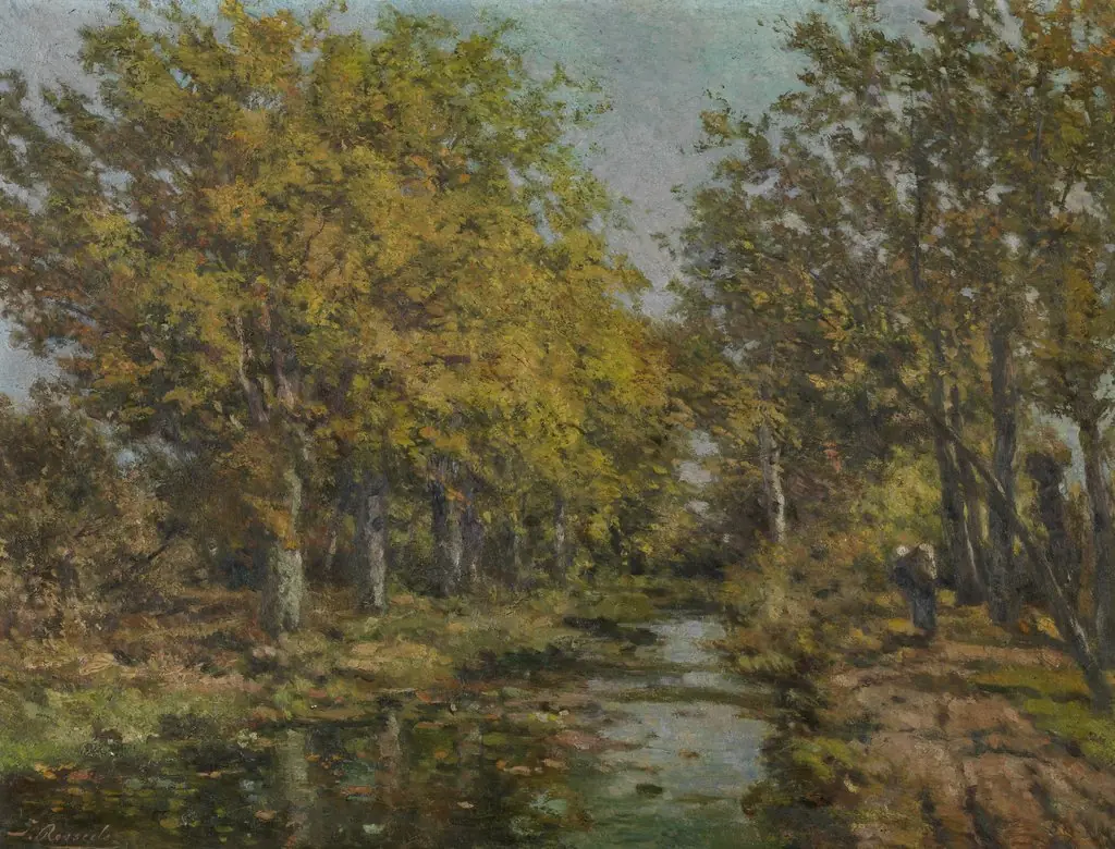 Landscape, by Jacques Rosseels, oil, 1878
