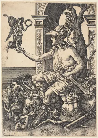 Personification of Rome, by Hieronymus Hopfer, ink, 1525