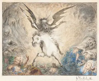 "Crinolina" - and the Consequences [recto], by George Cruikshank, ink, 1865