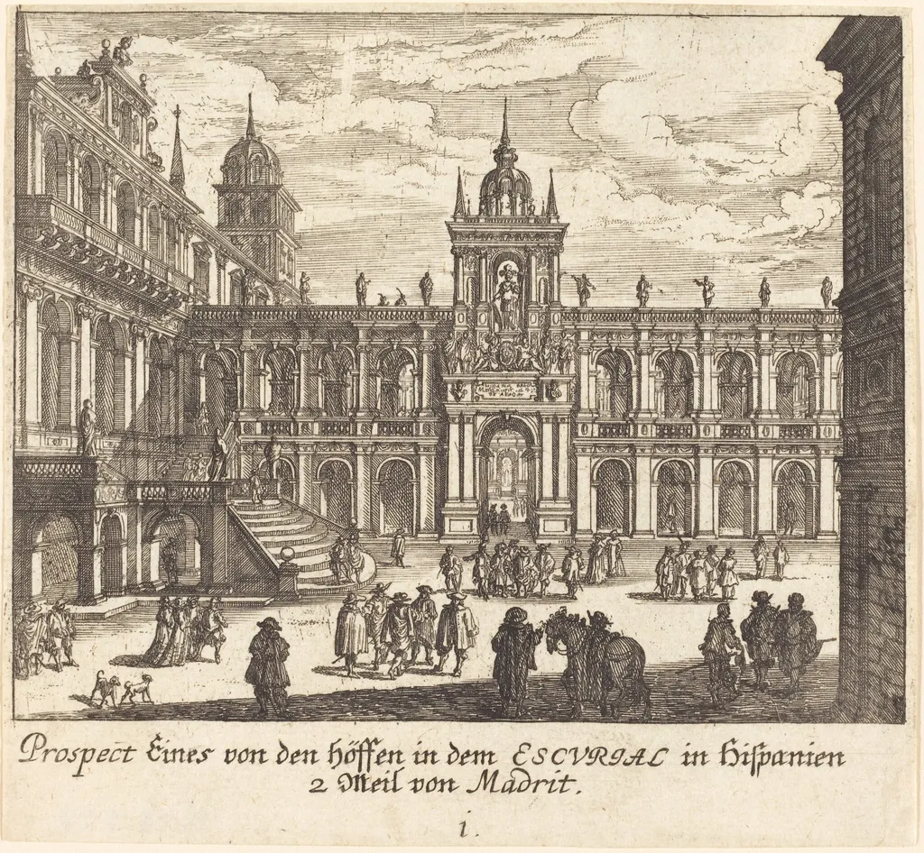 Escorial, Spain, by Melchior Küsel, ink, 1681