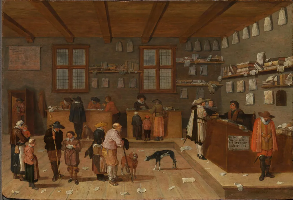 The Lawyer's Office, by Pieter de Bloot, unspecified, 1628