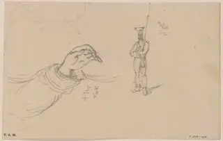 A hand and sleeve, and a soldier, by George Chinnery, 8