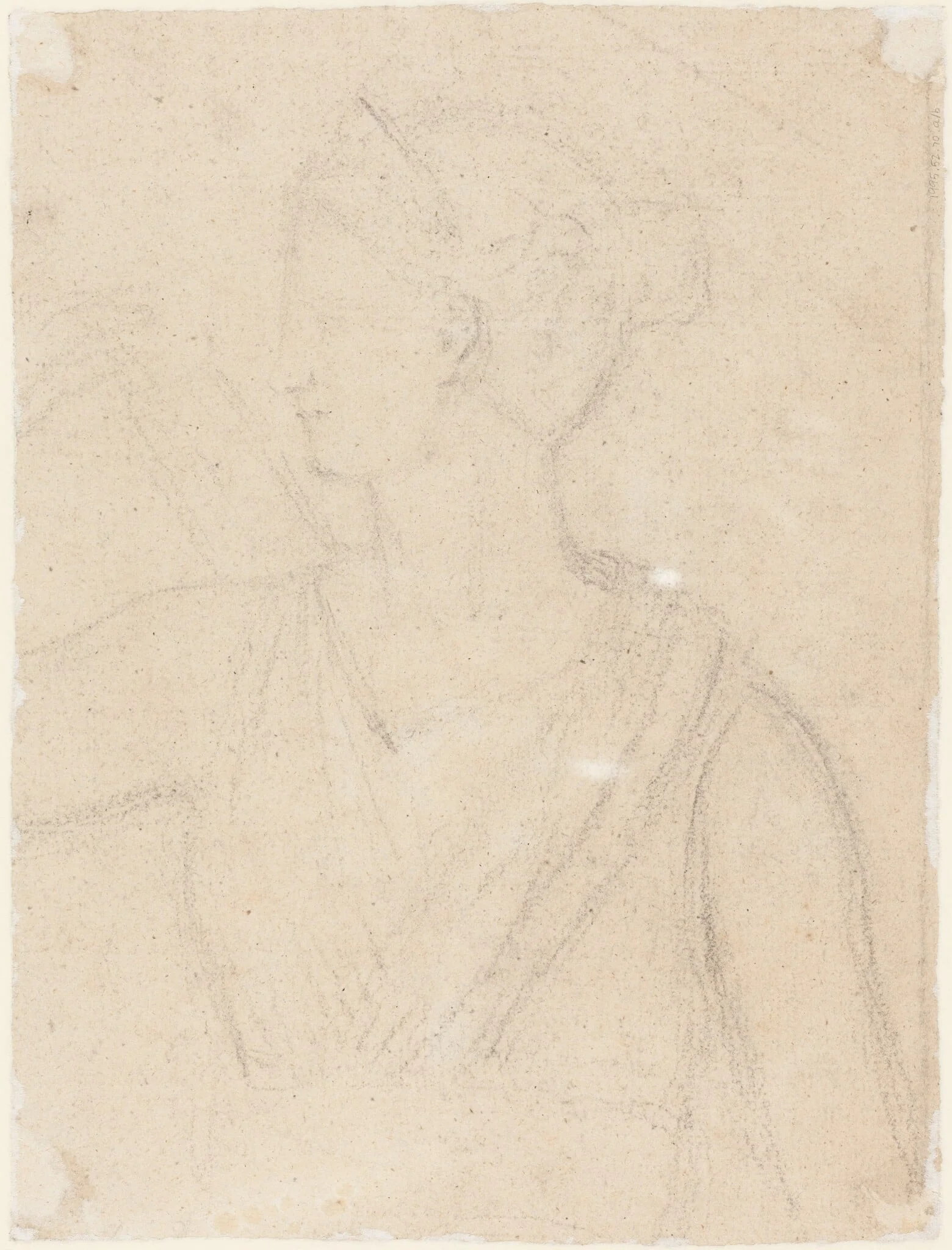 Study of the Statue of Diana in the Vatican [verso], detail