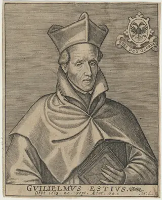 William Estius, Catholic Priest, by Martin Baes, ink, 1614