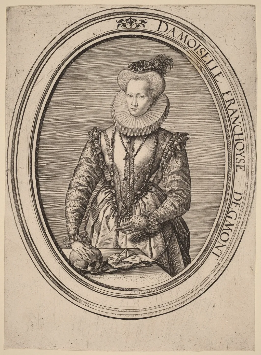Françoise van Egmond, by Hendrick Goltzius, ink, 1580